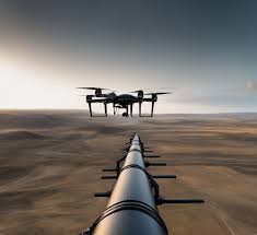 Drone inspecting gas pipelines