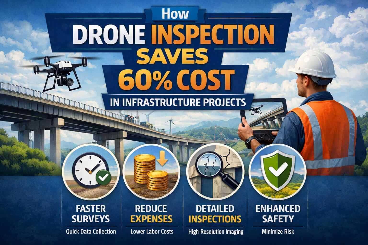 How Drone Inspection Saves 60 Percent Cost in Infrastructure Projects